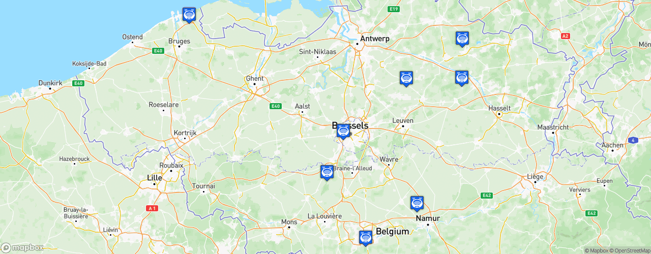 Static Map of Championnat de Belgique de football de troisième division - Saison 2026-2027
