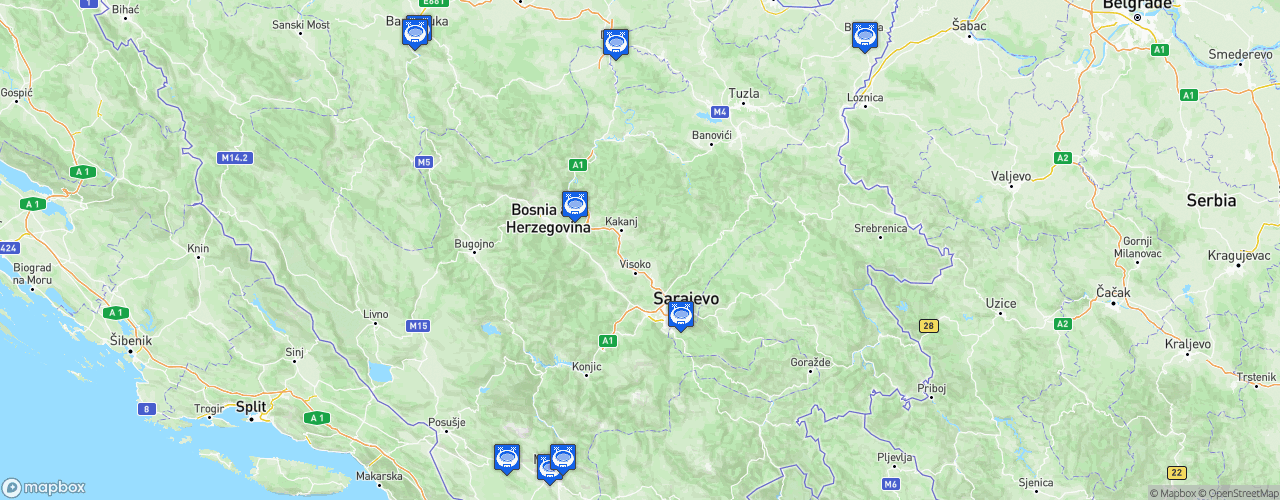 Static Map of Premijer Liga - Saison 2026-2027