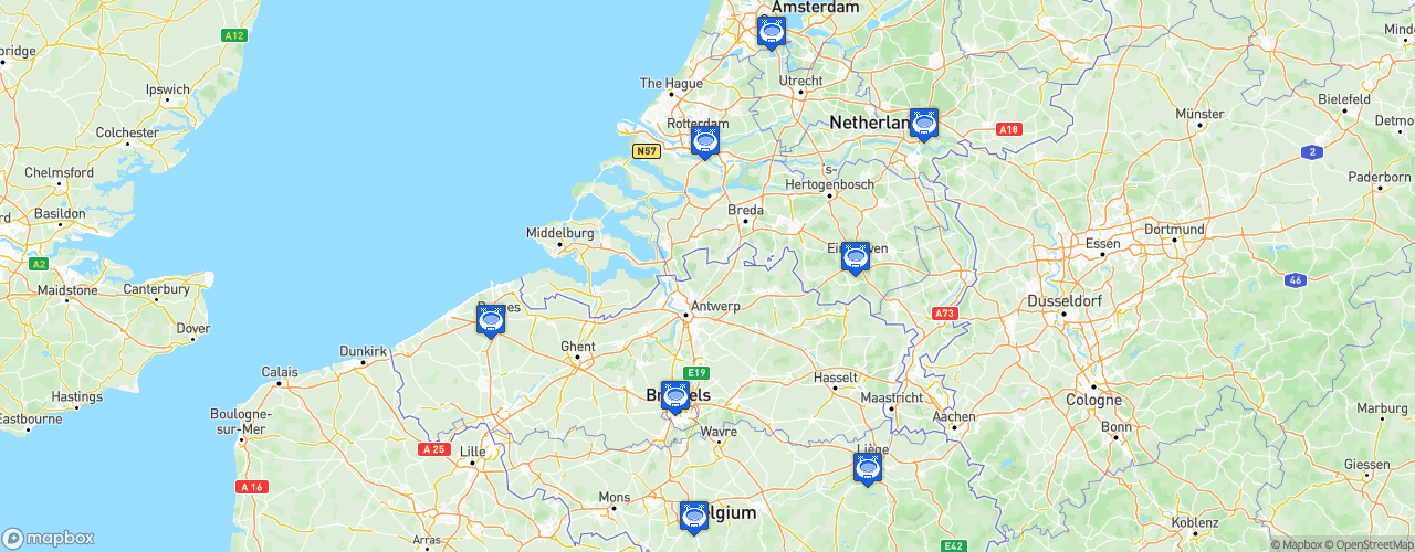 Static Map of Championnat d'Europe de football UEFA - UEFA Euro Belgium-Netherlands 2000