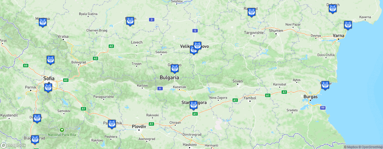 Static Map of Second Professional Football League - Saison 2026-2027