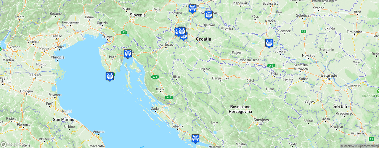 Static Map of Prva HNL - Saison 2026-2027