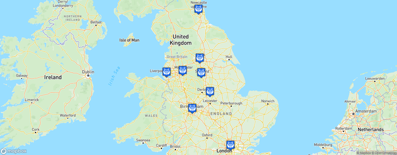 Static Map of Championnat d'Europe de football UEFA - UEFA Euro England 1996