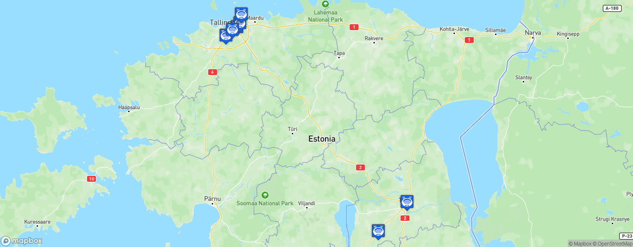 Static Map of Esiliiga - Saison 2026
