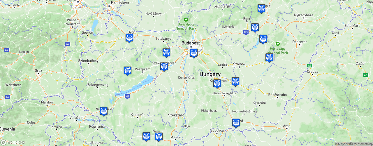 Static Map of Nemzeti Bajnokság II - Saison 2026-2027