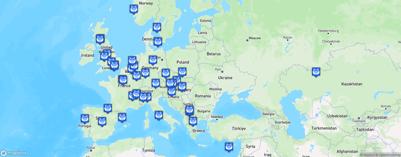 Static Map of UEFA Women's Champions League - Saison 2026-2027