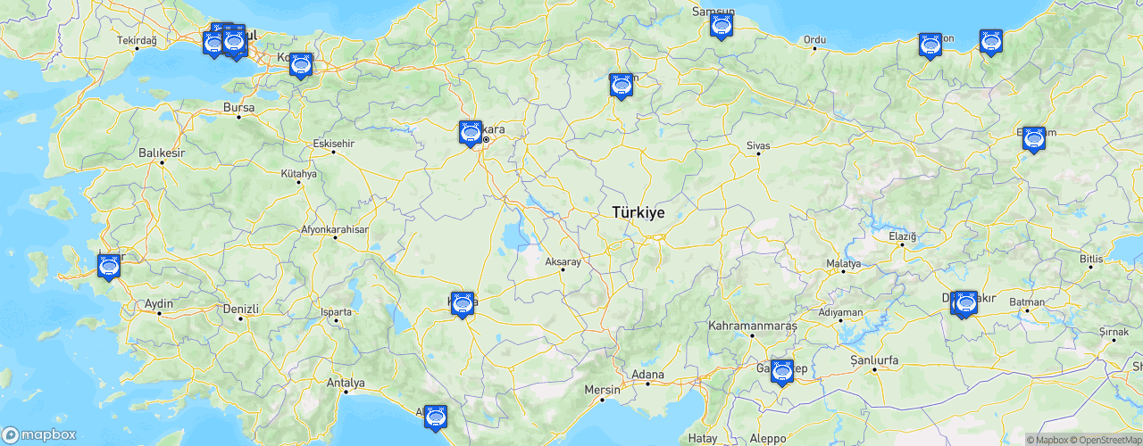 Static Map of Süper Lig - Saison 2026-2027