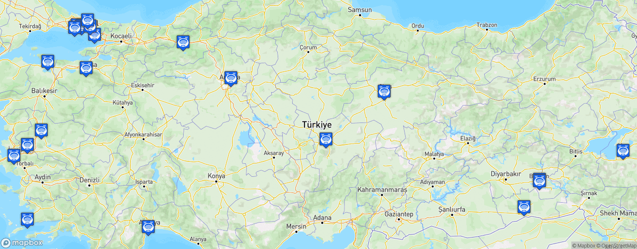 Static Map of 1. Lig - Saison 2026-2027