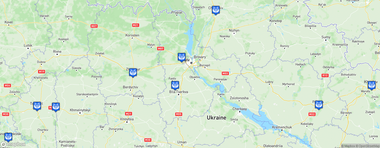 Static Map of Persha Liga - Saison 2026-2027