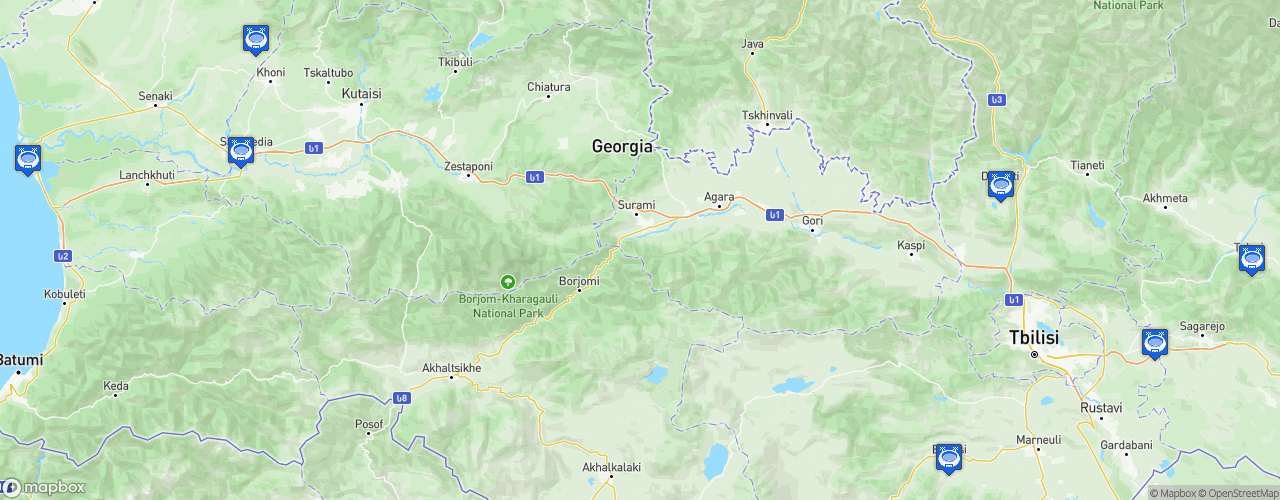 Static Map of Erovnuli Liga 2 - Saison 2026
