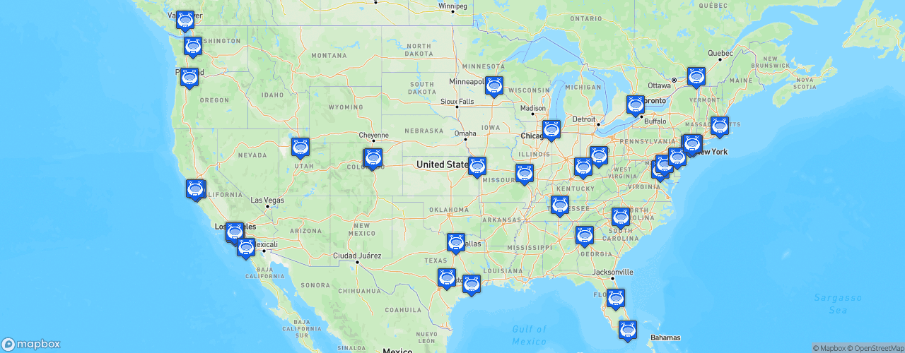 Static Map of Major League Soccer - Saison 2026
