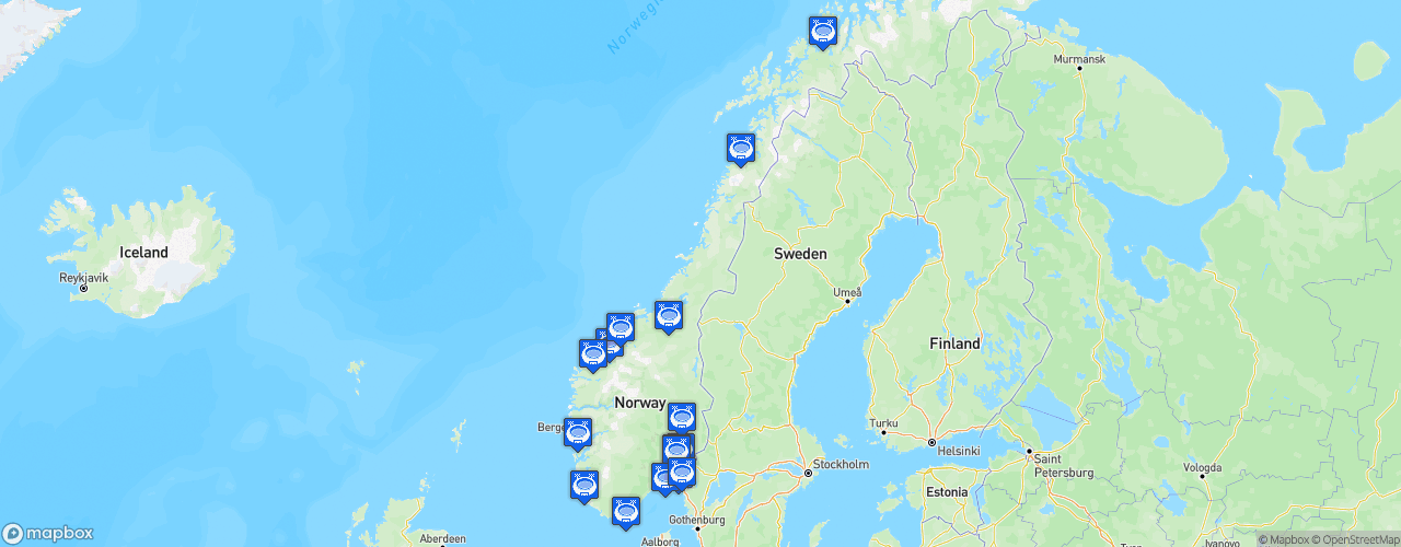 Static Map of Eliteserien - Saison 2026