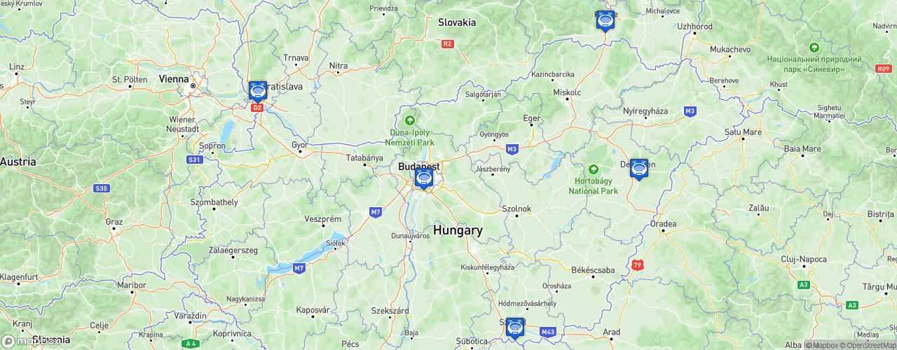 Static Map of EHF Handball Euro Hungary-Slovakia 2022