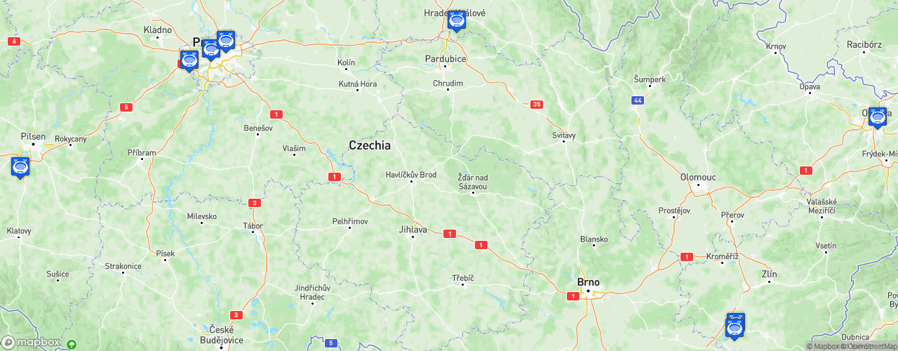 Static Map of I. liga žen - Saison 2026-2027