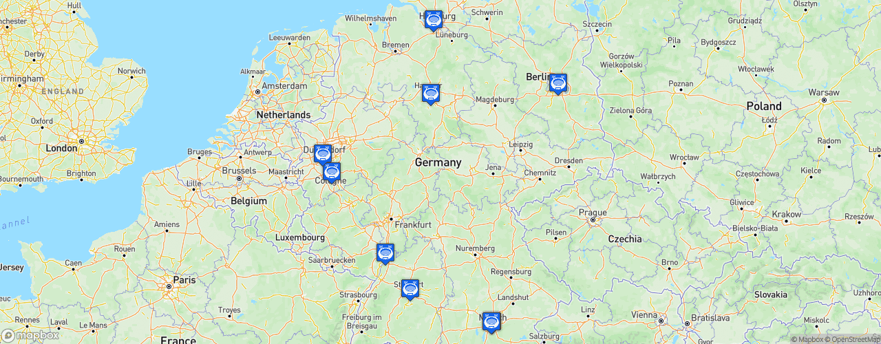 Static Map of EHF Handball Euro Germany 2024