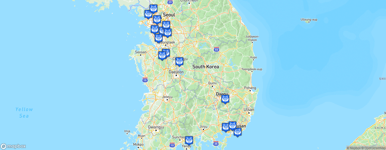 Static Map of K League 2 - Saison 2026