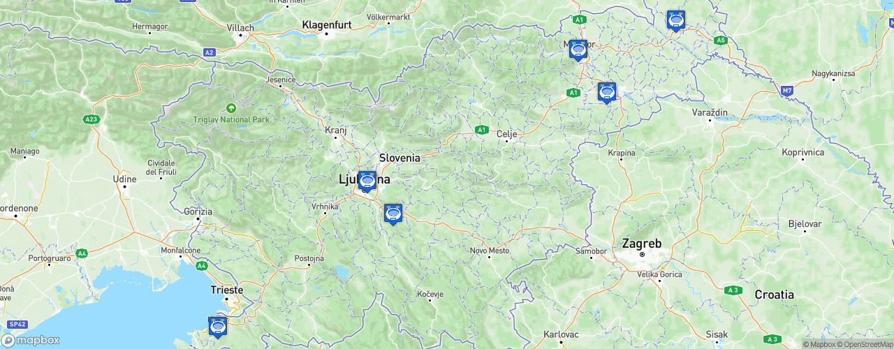 Static Map of Slovenian PrvaLiga - Saison 2026-2027