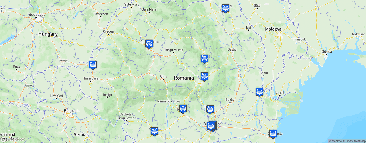Static Map of Liga I - Saison 2026-2027