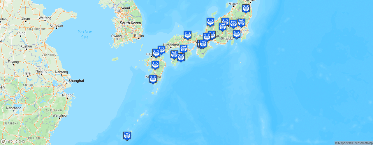 Static Map of J3 League - Saison 2026-2027
