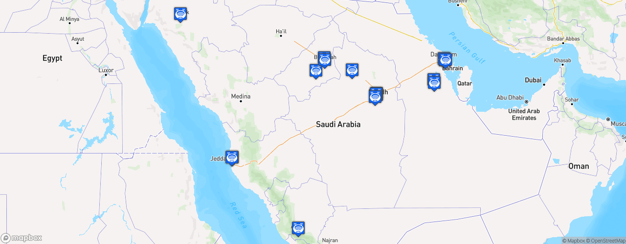 Static Map of Saudi Professional League - Saison 2026-2027