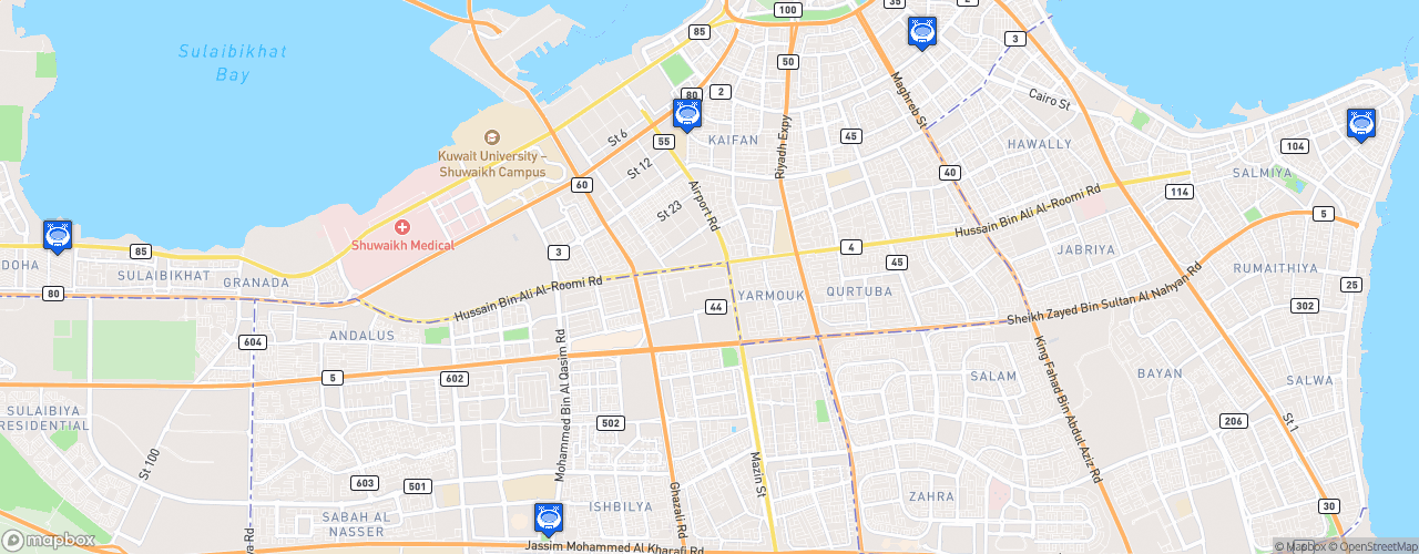 Static Map of Kuwait Premier League - Saison 2026-2027