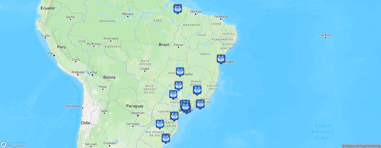 Static Map of Brasileirão Série A - Saison 2026