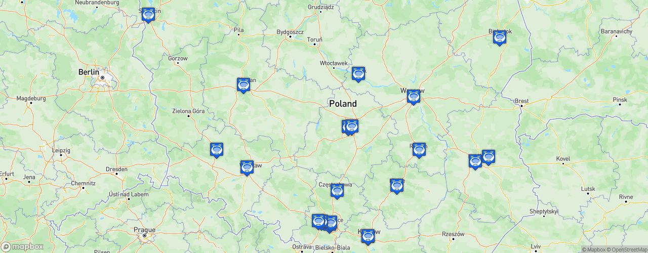 Static Map of Ekstraklasa - Saison 2026-2027