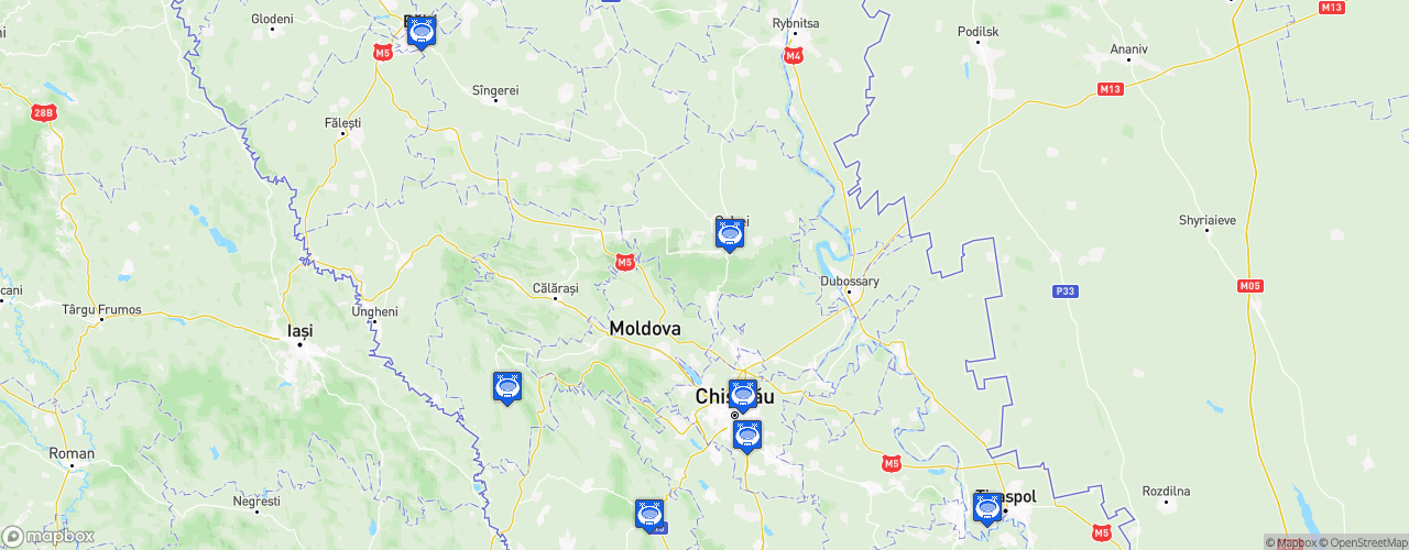 Static Map of Moldovan Super Liga - Saison 2026-2027