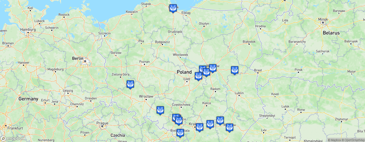 Static Map of Pierwsza liga - Saison 2026-2027