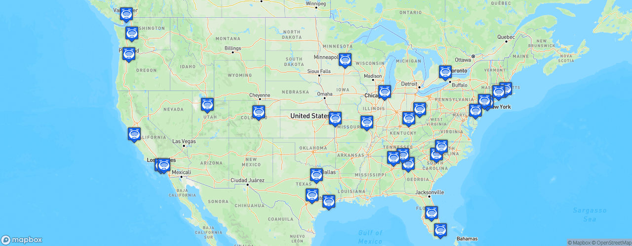 Static Map of MLS Next Pro - Saison 2026