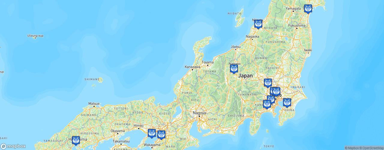 Static Map of WE League - Saison 2026-2027