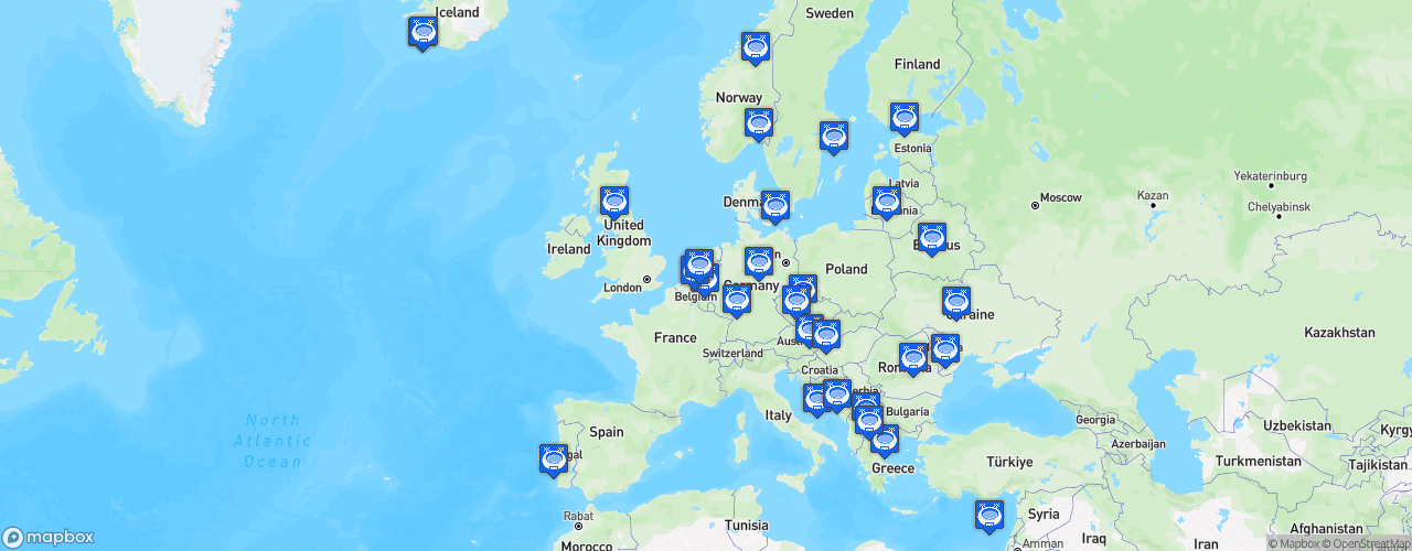 Static Map of UEFA Women's Europa Cup - Saison 2026-2027