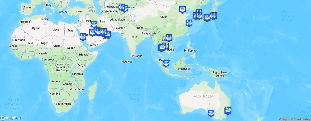 Static Map of AFC Champions League Elite - Saison 2026-2027