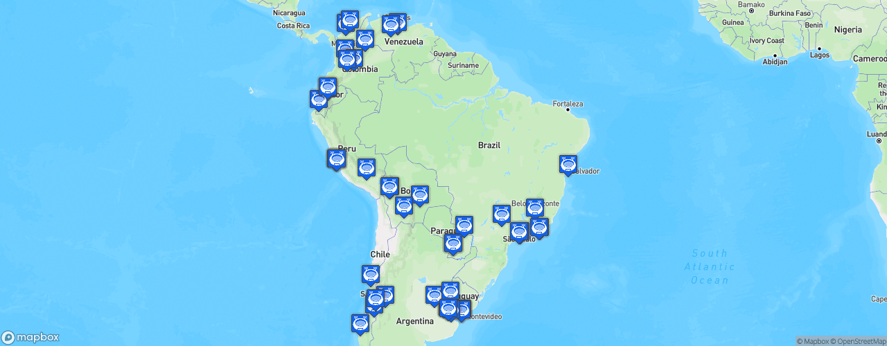 Static Map of CONMEBOL Copa Libertadores de América - Saison 2026