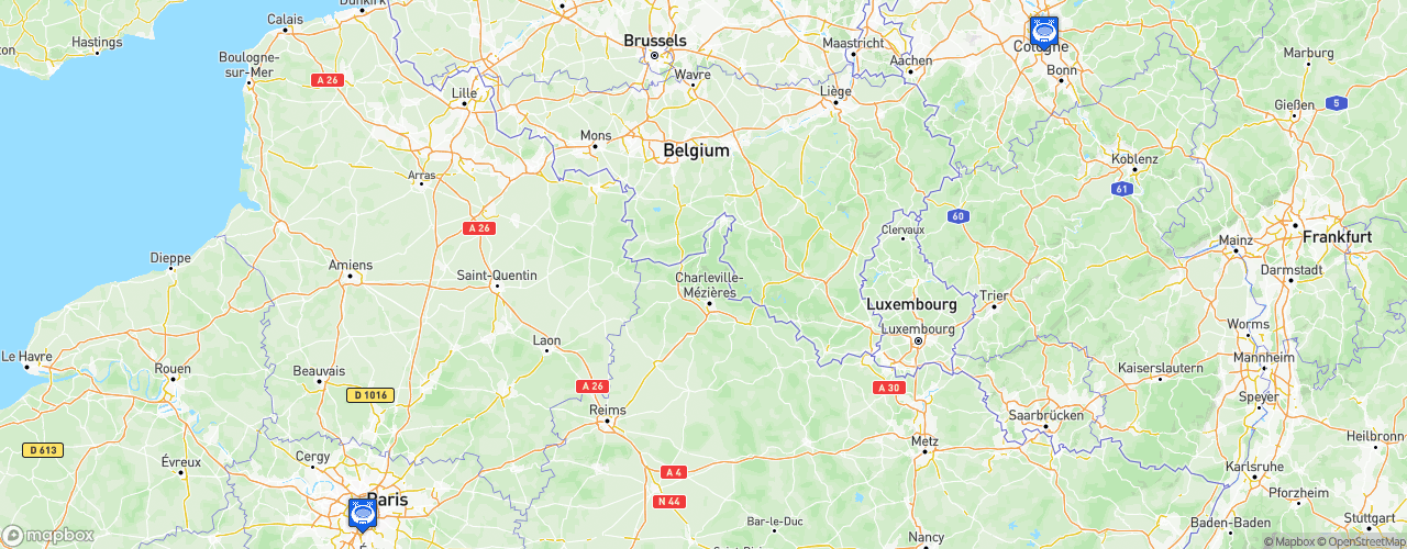 Static Map of Championnat du Monde d'Hockey sur Glace IIHF - IIHF World Championship Germany - France 2017