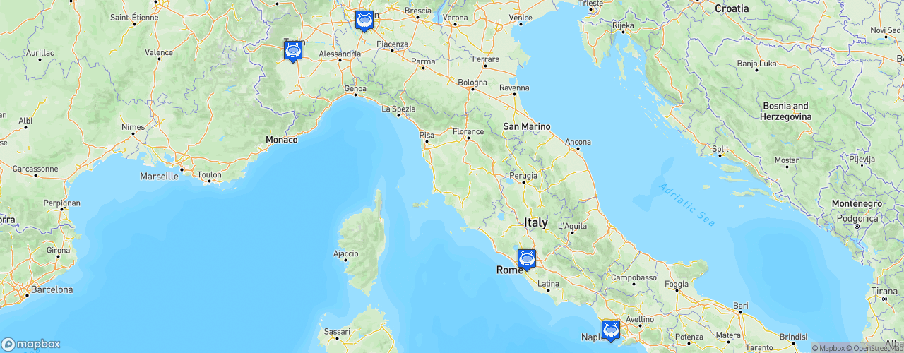 Static Map of Championnat d'Europe de football UEFA - UEFA Euro Italy 1980