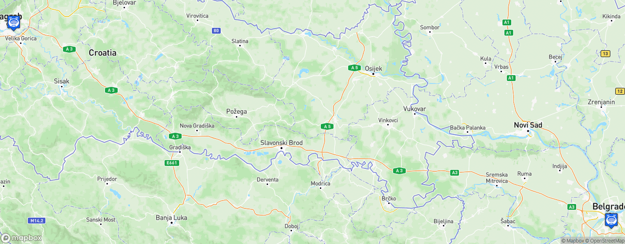 Static Map of Championnat d'Europe de football UEFA - UEFA Euro Yugoslavia 1976