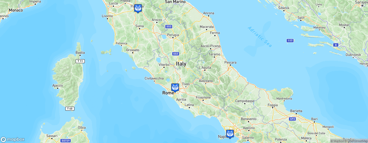 Static Map of Championnat d'Europe de football UEFA - UEFA Euro Italia 1968