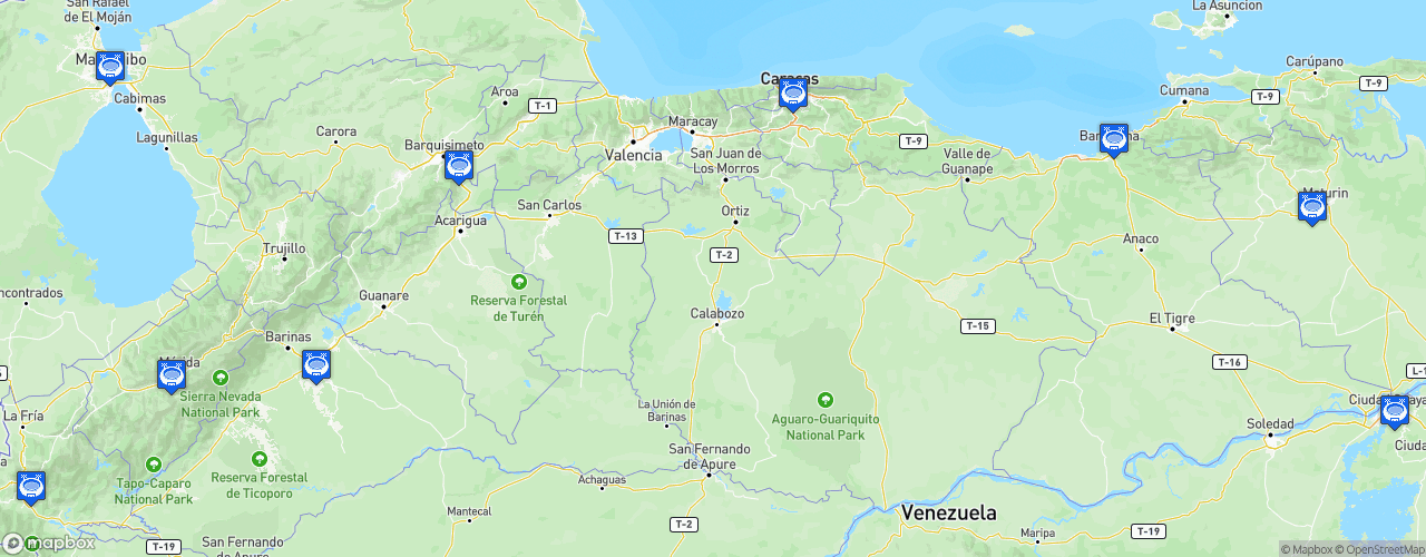 Static Map of CONMEBOL Copa América - CONMEBOL Copa América Venezuela 2007