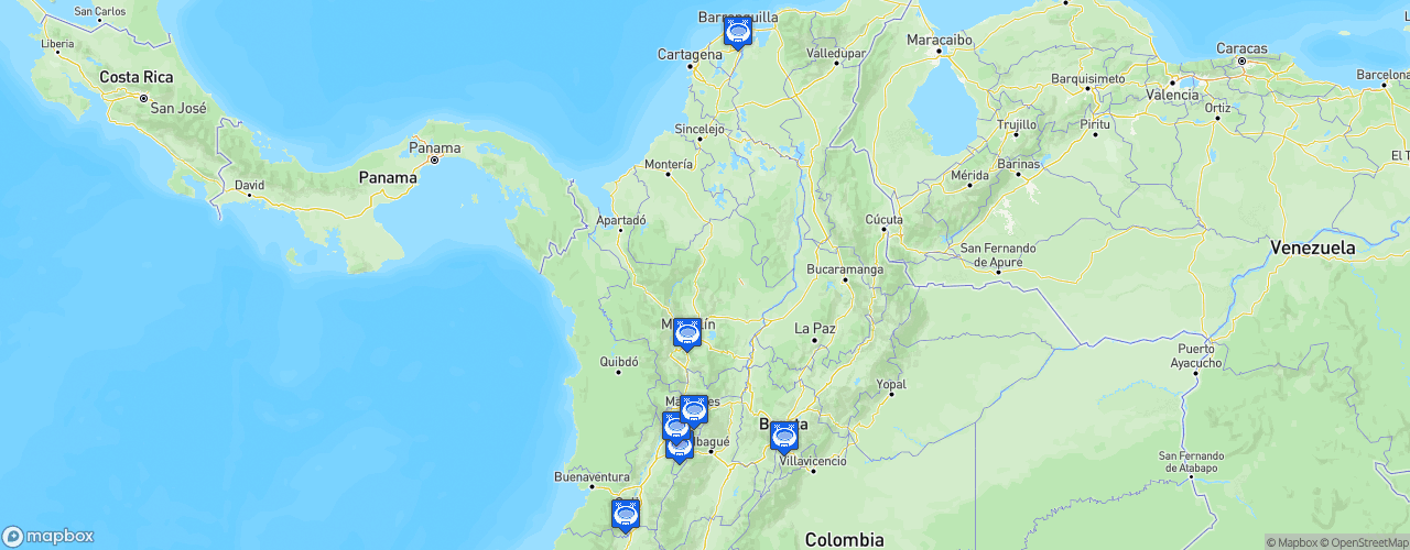 Static Map of CONMEBOL Copa América - CONMEBOL Copa América Colombia 2001