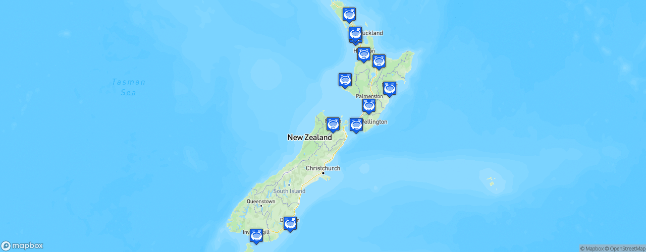 Static Map of IRB Rugby World Cup New Zealand 2011