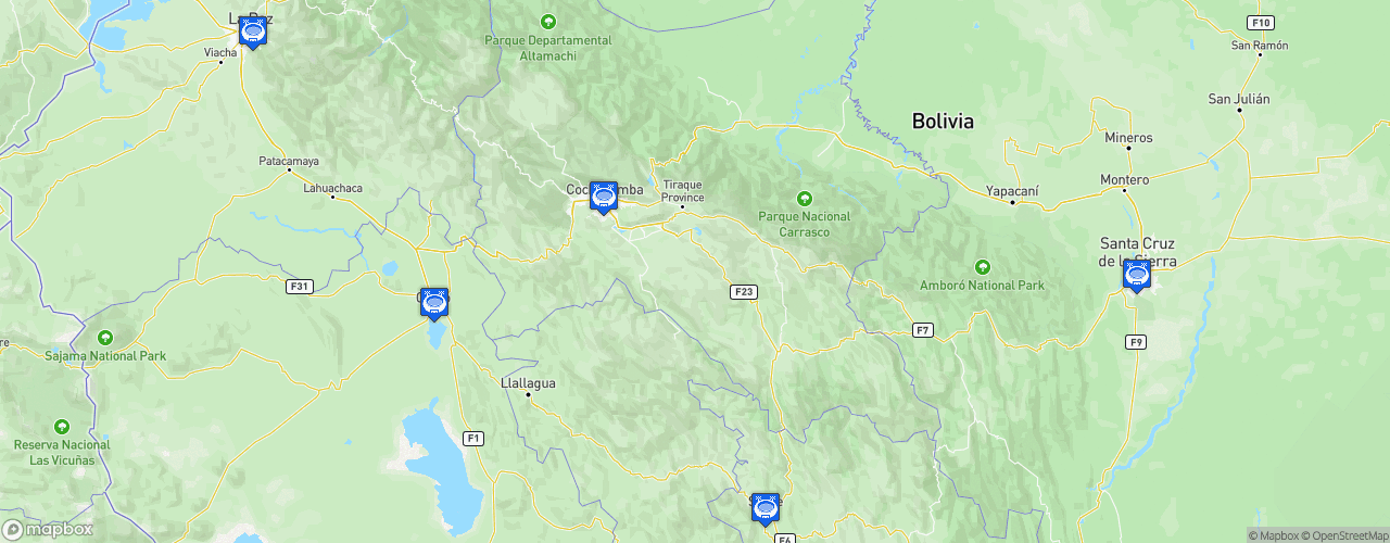 Static Map of CONMEBOL Copa América - CONMEBOL Copa América Bolivia 1997