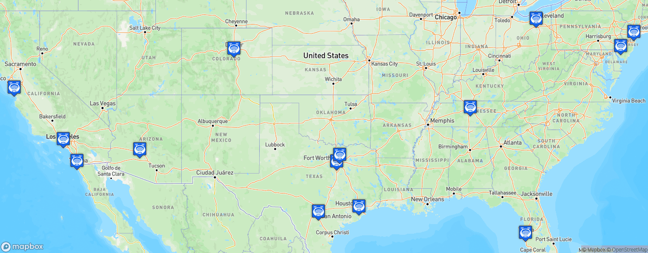 Static Map of CONCACAF Gold Cup - CONCACAF Gold Cup 2017