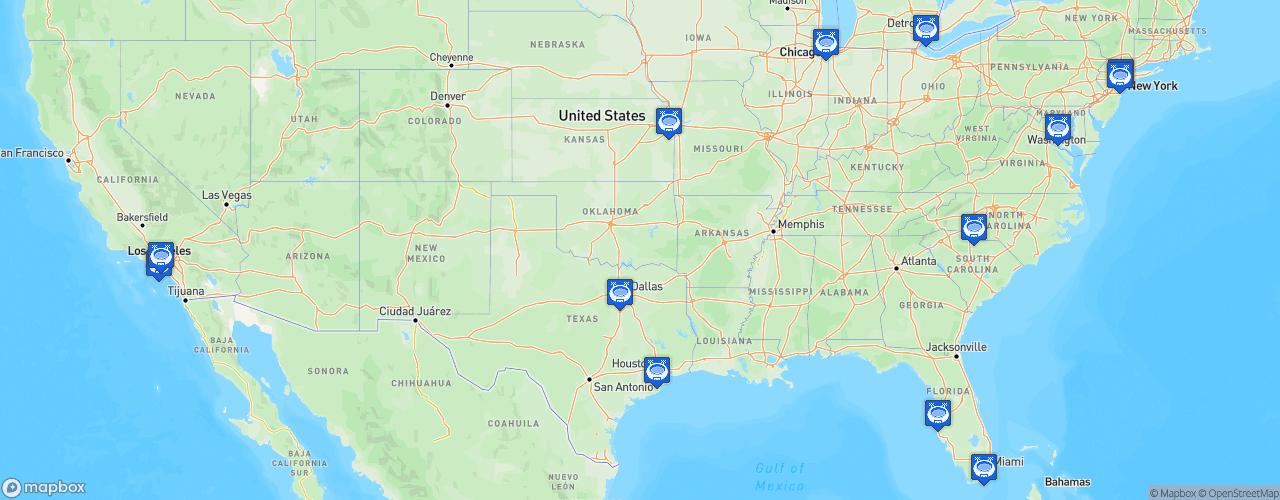 Static Map of CONCACAF Gold Cup - CONCACAF Gold Cup 2011