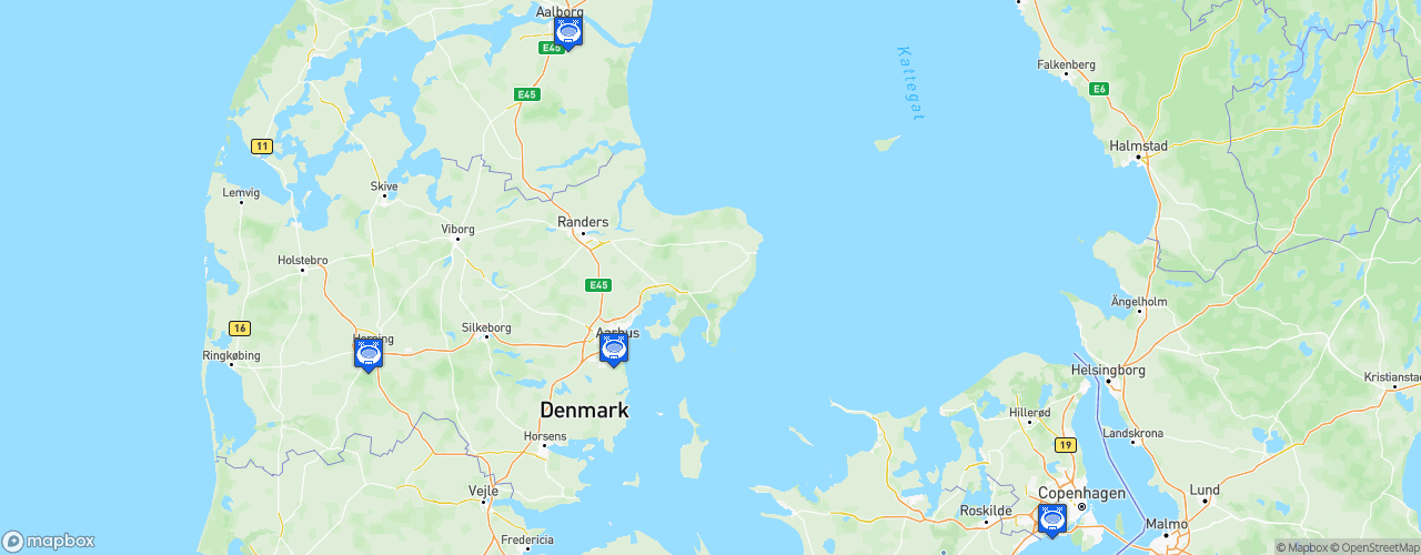 Static Map of EHF Handball Euro Denmark 2014