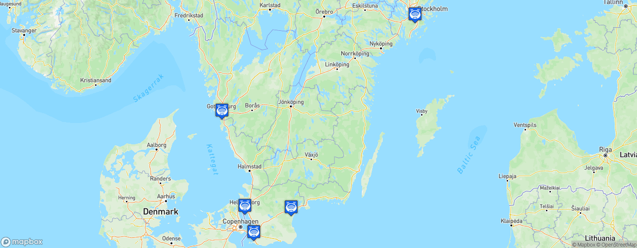 Static Map of EHF Handball Women's Euro Sweden 2016