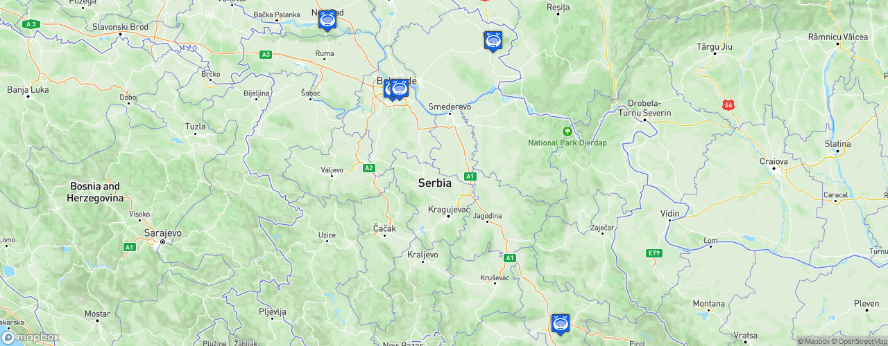 Static Map of EHF Handball Euro Serbia 2012