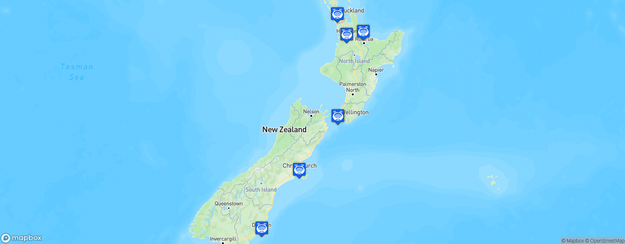 Static Map of ICC Women's Cricket World Cup New Zealand 2022