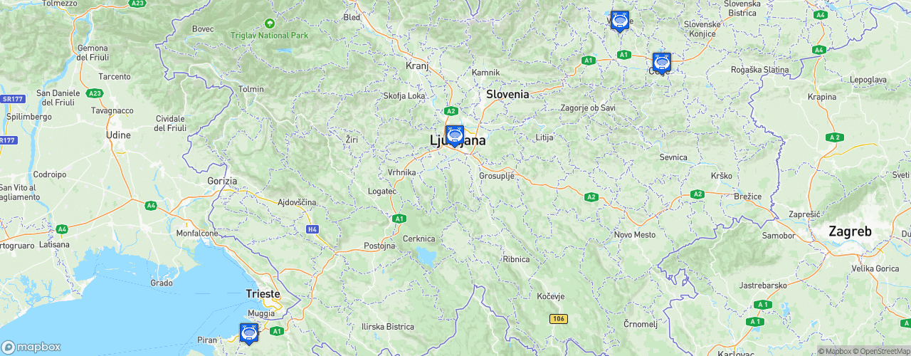 Static Map of EHF Handball Euro Slovenia 2004