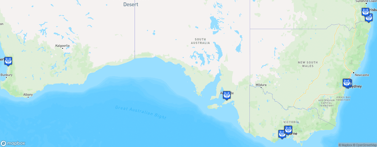 Static Map of Australian Football League - Saison 2016