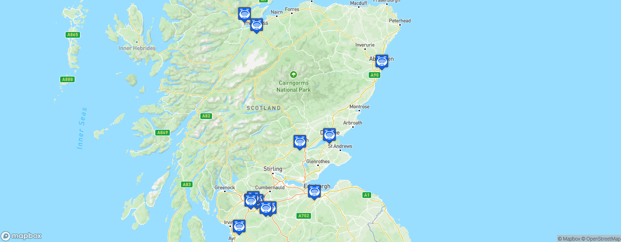 Static Map of Scottish Premiership - Saison 2016-2017 - Ladbrokes Premiership